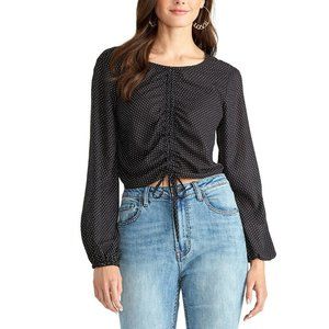 NWT Rachel Roy Black White Polka Dot Top Blouse